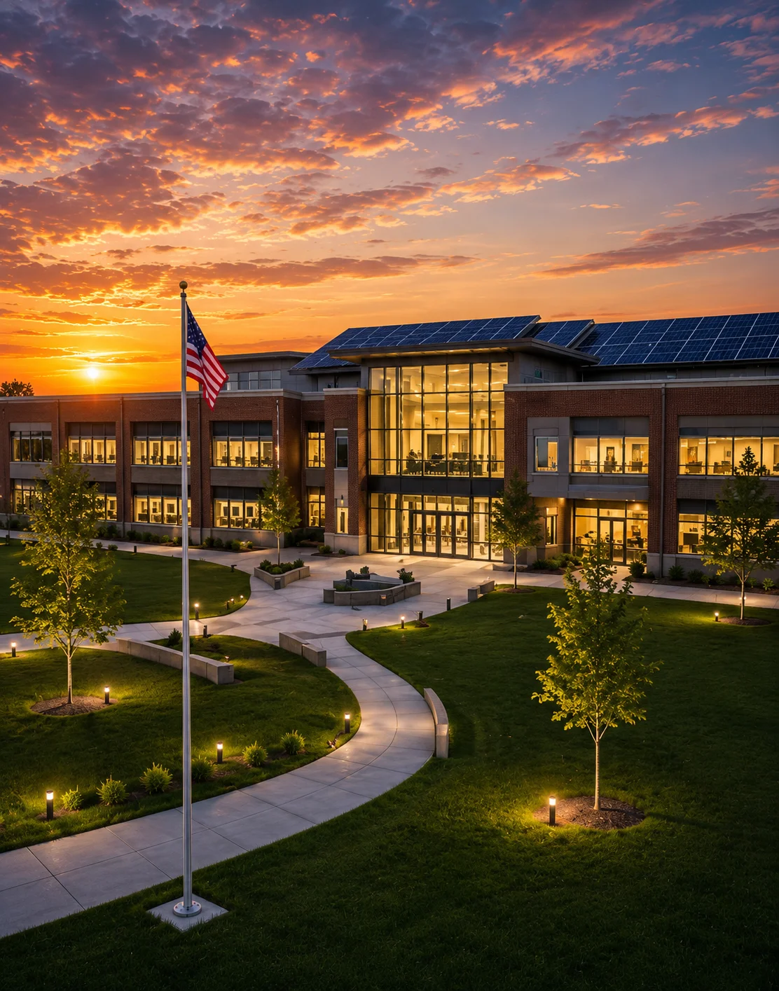 School with solar panels